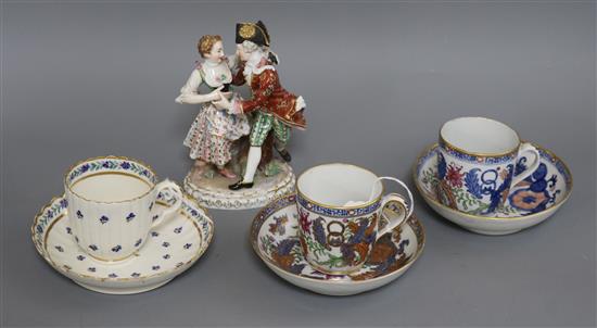 A small collection of cabinet porcelain,